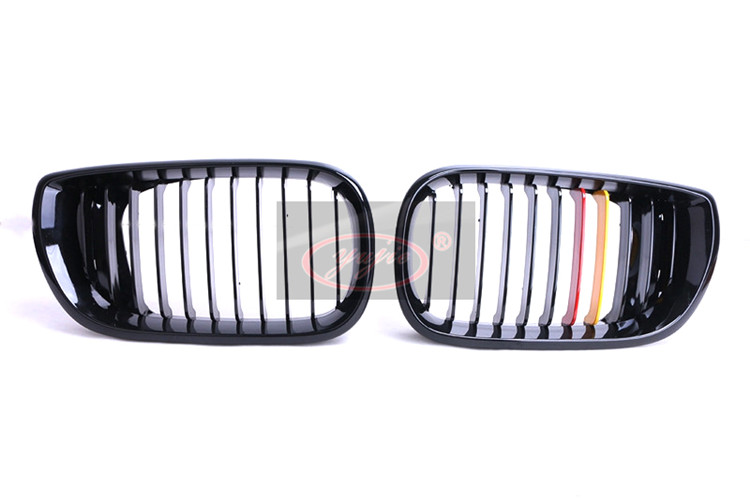 BMW E46 four new bright red and yellow grille